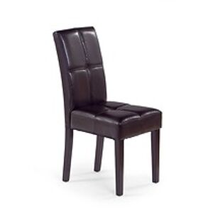 HALMAR Jídelní židle: DANTE HALMAR - poťahový materiál: eco koža - tmavo-hneda, HALMAR - drevo: wenge