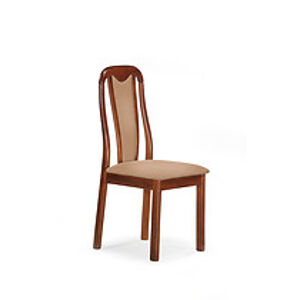 HALMAR Jídelní židle: K62 HALMAR - poťahový materiál: Nábytková látka - svetlohneda, HALMAR - drevo: čerešňa anticka
