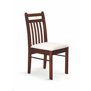 HALMAR Jídelní židle: LOREN HALMAR - poťahový materiál: Nábytková látka - krémova, HALMAR - drevo: čerešňa anticka