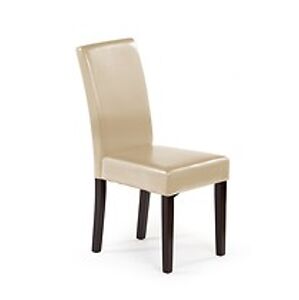 HALMAR Jídelní židle: LUIGI HALMAR - poťahový materiál: eco koža - béžova, HALMAR - drevo: wenge