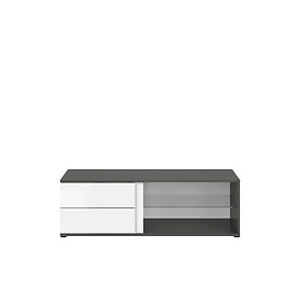 BRW TV stolek: GRAPHIC - RTV2S / 120 / C Farba: sivý wolfram/biely zrkadlový lesk