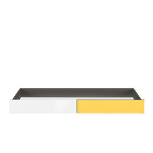 BRW Úložný prostor pod postel: GRAPHIC - SZU / C Farba: sivý wolfram/biely zrkadlový lesk/žltý