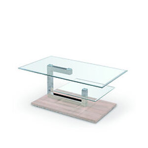 HALMAR Konferenční stolek: ADELA HALMAR - drevo: MDF dub sonoma, HALMAR - sklo/kov: nerez-bezfarebné sklo