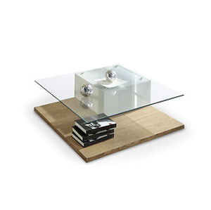 HALMAR Konferenční stolek: ANCONA HALMAR - drevo: MDF biely/MDF dub sonoma, HALMAR - sklo/kov: sklo bezfarebne
