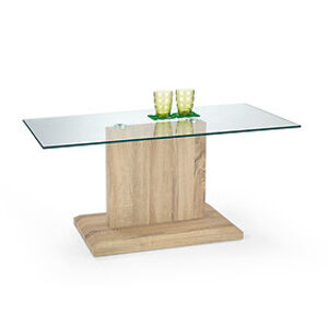 HALMAR Konferenční stolek: IGUANA HALMAR - drevo: MDF dub sonoma, HALMAR - sklo/kov: sklo bezfarebne