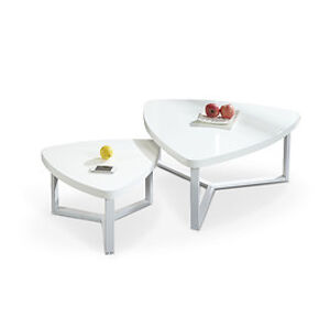 HALMAR Konferenční stolek: ISIS HALMAR - drevo: MDF lakovaná - biela, HALMAR - sklo/kov: oceľ lakovaná - biela