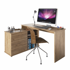 Tempo Kondela Univerzální rohový PC stůl, dub artisan, terina
