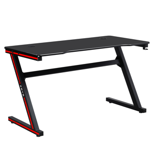 Tempo Kondela Herní stůl / počítačový stůl, černá / červená, MACKENZIE 140cm
