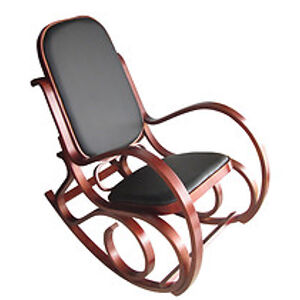 Houpací křeslo: SIGNAL GORDON CLASSIC L SIGNAL - stoličky: drevo čerešňa antická/ekokoža čierna