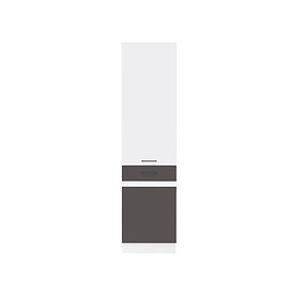 Black Red White Vysoká skříňka: Junonia LINE - D2D / 50 / 195_L Farba korpusov: biely, Farba dvierok: biely lesk/sivý wolfram