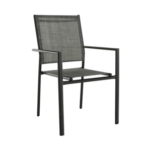 Tempo Kondela Zahradní stohovatelná židle, šedá / černá, TELMA
