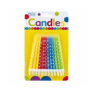 Narozeninové svíčky s puntíky, barevné 24 ks - GoDan