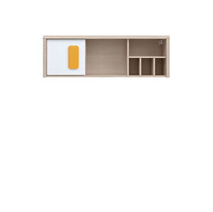 BRW Závěsná skříňka: COLORADO-SFW1D / 120 Farba: dub svetlý belluno/biela/pomarančová