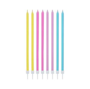 Narozeninové svíčky - pastelové dlouhé,14,5 cm 16 ks - GoDan