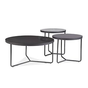 Sestava konferenčních stolků: SIGNAL Artemide (3ks) SIGNAL - stoly: svetlosivá + sivá + čierna/ čierna