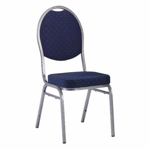 Tempo Kondela Židle, stohovatelná, látka modrá / šedý rám, JEFF 3 NEW 2