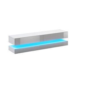 Signal TV stolek Cosmo LED Barva: Bílá / šedý lesk
