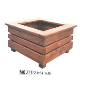 Drewmax Ozdobný čtvercový dřevěný květináč MO271|výprodej
