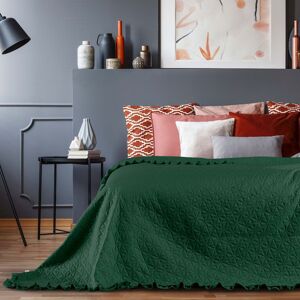 ArtFlhf Přehoz na postel TILIA | tmavě zelená