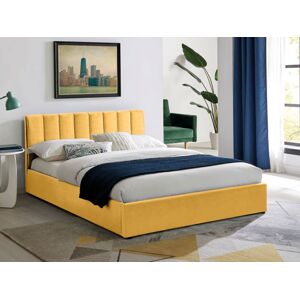 Signal Manželská postel MONTREAL VELVET 140 s úložným prostorem Barva: curry