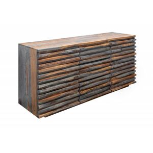 Invicta Interior INVICTA komoda RELIEF 160 cm Sheesham - szara, drewno naturalne