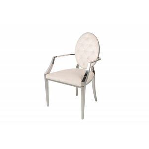 Invicta Interior INVICTA krzesło MODERN BAROCK aksamit - beżowy, aksamit, stal nierdzewna