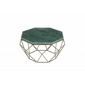 Invicta Interior INVICTA stolik kawowy DIAMOND 70 cm - zielony Marmur, Marmur, żelazo