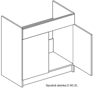 Artstolk Kuchyňská linka NINA Typ: Spodní skříňka NINA D 80 ZL záslepka (800x820x524 mm)
