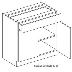 Artstolk Kuchyňská linka NINA Typ: Spodní skříňka NINA D 80 s1 (800x820x524 mm)