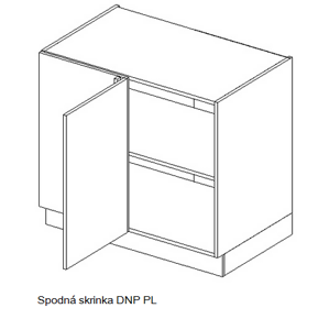 Artstolk Kuchyňská linka NINA Typ: Spodní skříňka NINA DNP PL (900x820x524 mm)