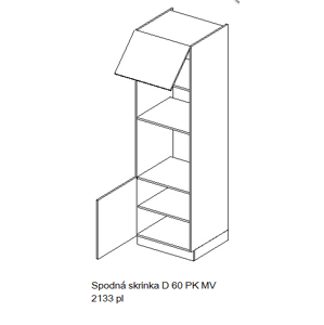 Artstolk Kuchyňská linka NINA Typ: Spodní skříňka NINA D 60 PK MV 2133 pl (600x2133x560 mm)