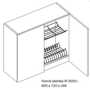 Artstolk Kuchyňská linka NINA Typ: Horní skříňka NINA W 80SU (800 x 720 x 288 mm)