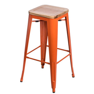 ArtD Barová židle Paris 75cm Dřevěná-Jasan oranžová