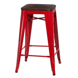 ArtD Barová židle Paris 75cm Dřevěná-Sosna ořech červená