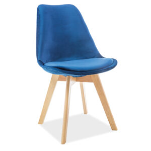 Signal Jídelní židle Dior Velvet / buk Farba: Modrá