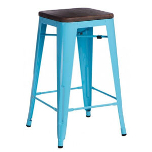 ArtD Barová židle Paris 75cm Dřevěná-Sosna ořech modrá