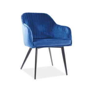 Signal Jídelní židle ELINA velvet Barva: Modrá