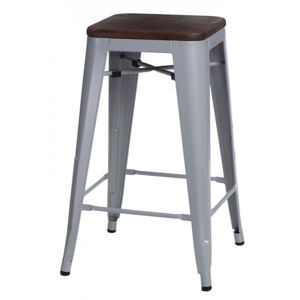 ArtD Barová židle Paris 75cm Dřevěná-Sosna ořech stříbrná