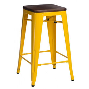 ArtD Barová židle Paris 75cm Dřevěná-Sosna ořech žlutá