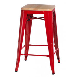 ArtD Barová židle Paris 75cm Dřevěná-Sosna přírodní červená