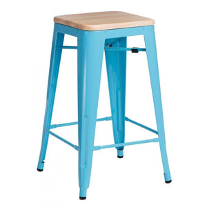 ArtD Barová židle Paris 75cm Dřevěná-Sosna přírodní modrá
