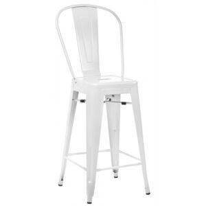 ArtD Barová židle Paris Back inspirovaná Tolix bílá