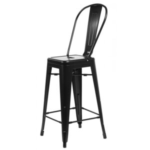 ArtD Barová židle Paris Back inspirovaná Tolix černá