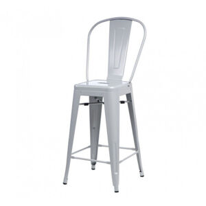 ArtD Barová židle Paris Back inspirovaná Tolix šedá