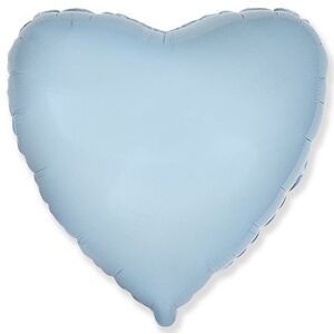 Balón foliový 45 cm Srdce světle modré - FLEXMETAL