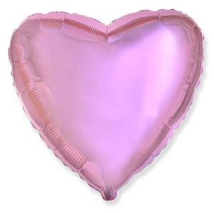 Balón foliový 45 cm Srdce světle růžové metalické - FLEXMETAL