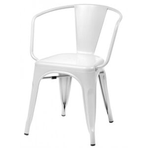 ArtD Jídelní židle Paris Arms inspirovaná Tolix Farba: Biela