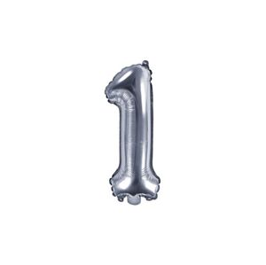Balón foliový číslice stříbrná 35 cm - 1 (NELZE PLNIT HELIEM) - PartyDeco
