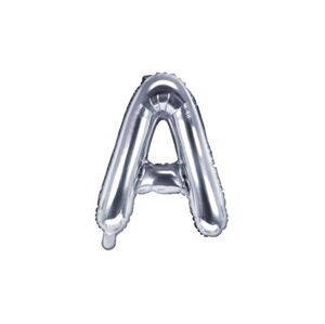 Balón foliový písmeno "A", 35 cm, stříbrný (NELZE PLNIT HELIEM) - PartyDeco