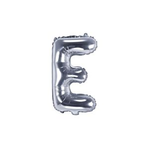 Balón foliový písmeno "E", 35 cm, stříbrný (NELZE PLNIT HELIEM) - PartyDeco